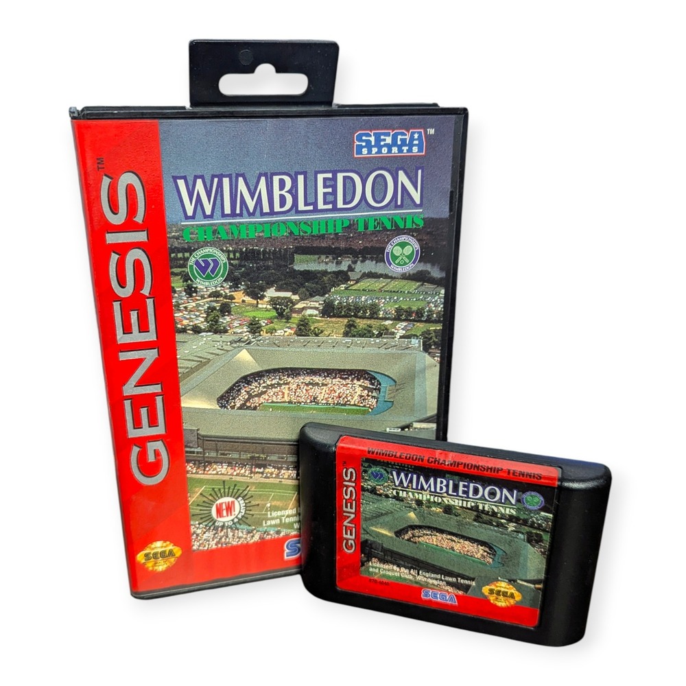 Wimbledon Championship Tennis Sega Genesis 1993 Sports Game Case‎ & Cartridge